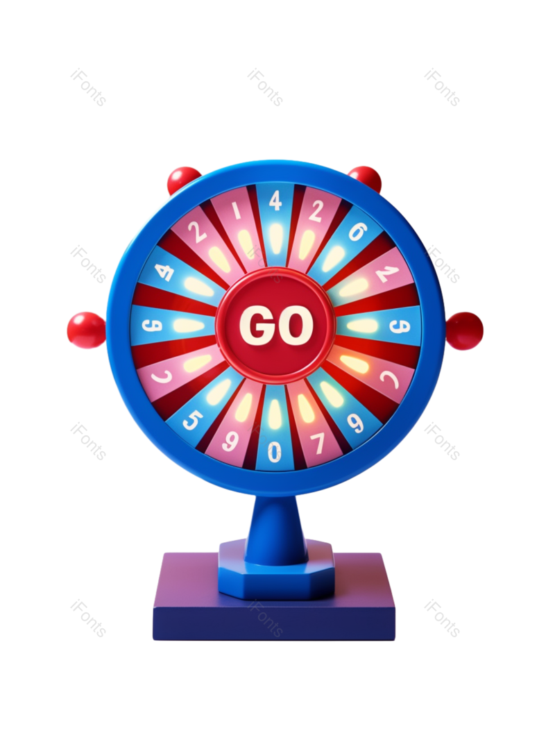 立体图片,抽奖元素,橙色背景PNG,幸运抽奖免抠素材